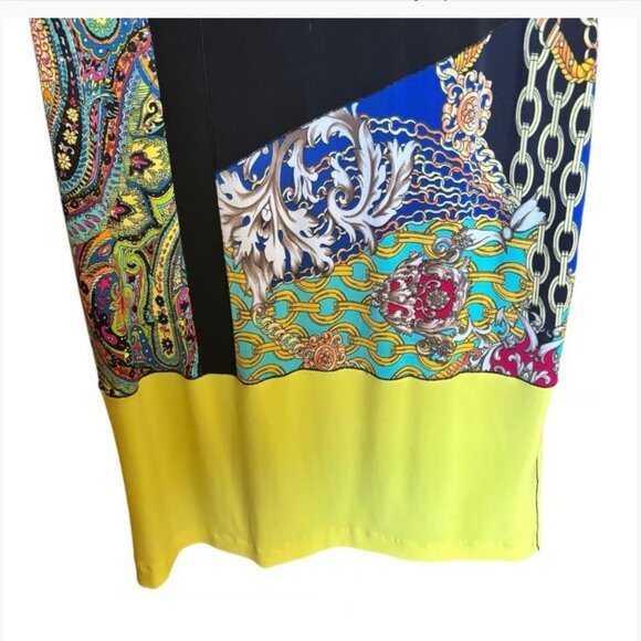 Joseph Ribkoff Color Block Print Sleeveless Shift Dress - LNC - Picture 5 of 6